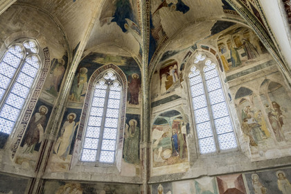 France, Gard, Villeneuve les Avignon, the Charterhouse of Val de Benediction, the chapel of frescoes by Matteo Giovannetti adjoining the Grand Tinel