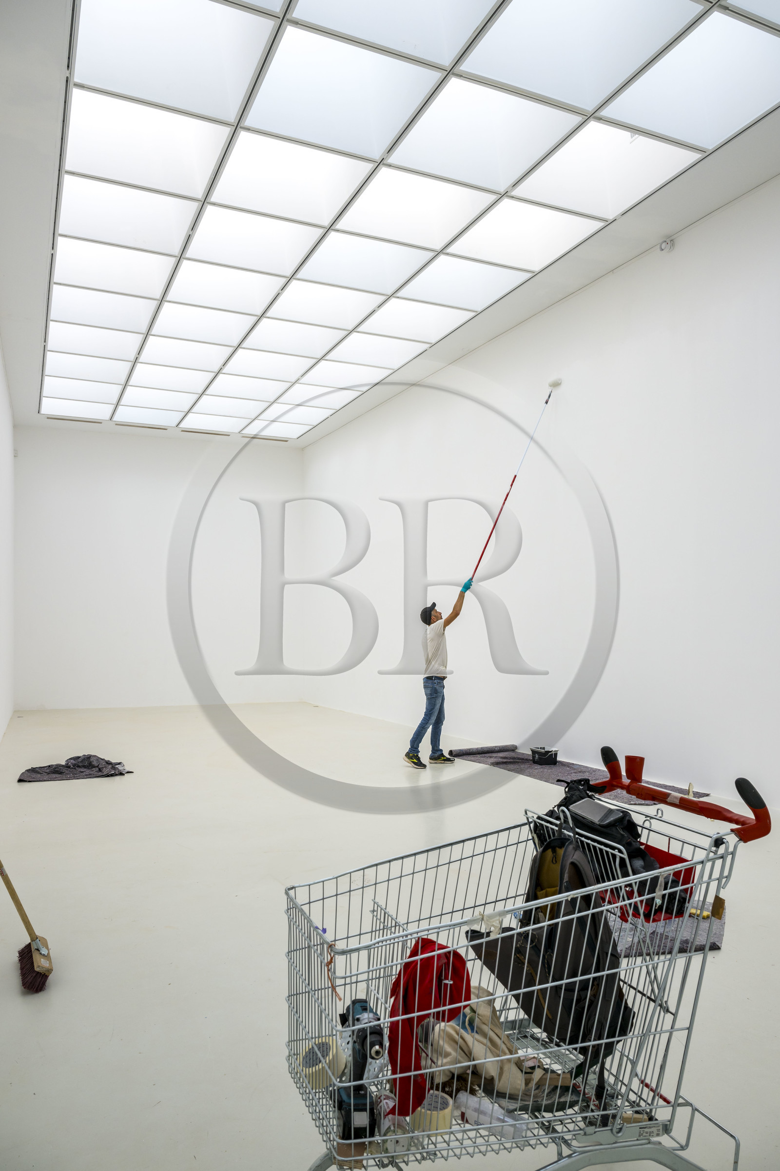France, Vaucluse, Avignon, Collection Lambert, Museum of Contemporary Art, preparation of an exhibition