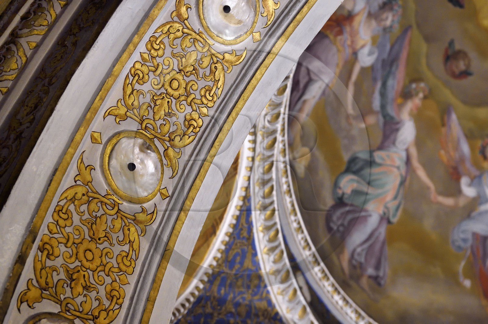 Italie, Toscane, Florence, centre historique classé Patrimoine Mondial de l'UNESCO, Palazzo Della Gherardesca, palace 5 étoiles Four Seasons Hotel Firenze, la chapelle du Cardinal, incrustations de coquillages en nacre