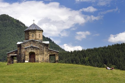 Georgia, Kakheti, Tusheti National Park, the Orthodox Church of Shenako