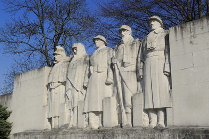 France, Meuse, Verdun, Place de la Nation, War Memorial To the children of Verdun who died for France, symbolizing the motto You can not pass