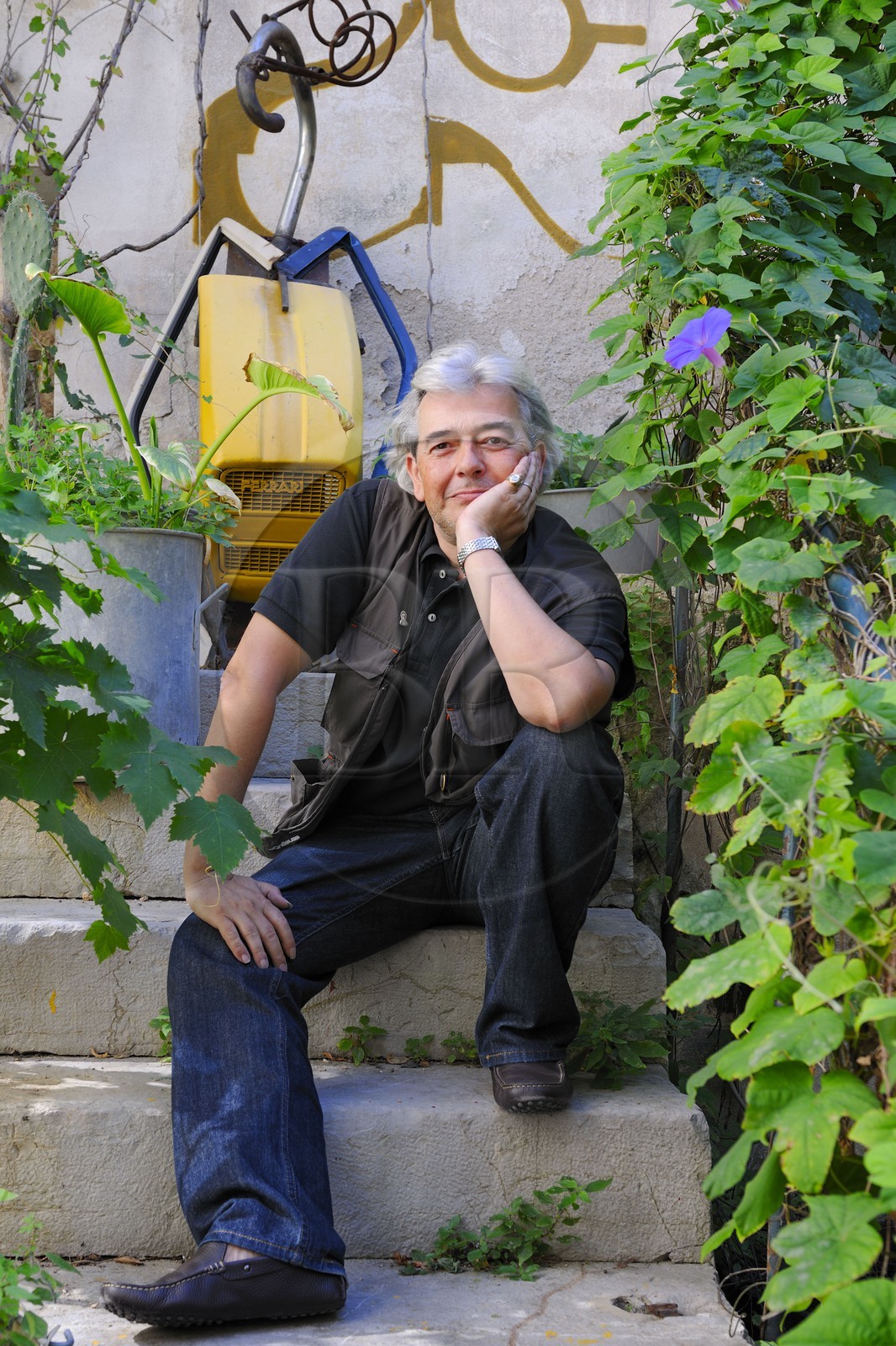 France, Herault, Sete, Hervé Di Rosa artist painter and co-founder of M.I.A.M (Musee international des arts modestes)