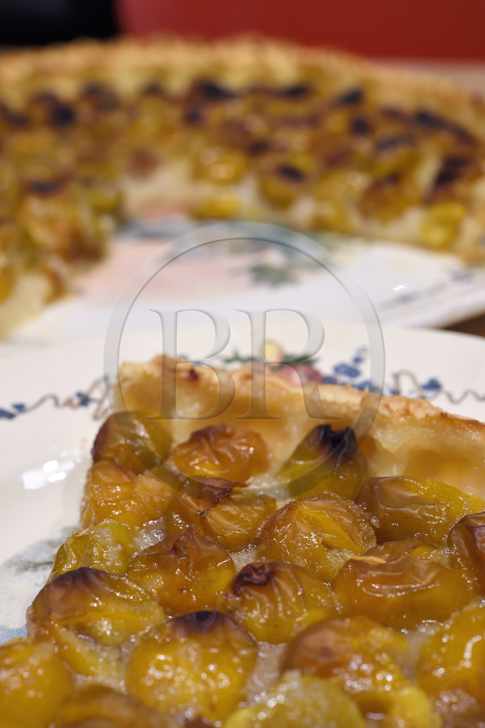 France, tarte aux mirabelles faite maison