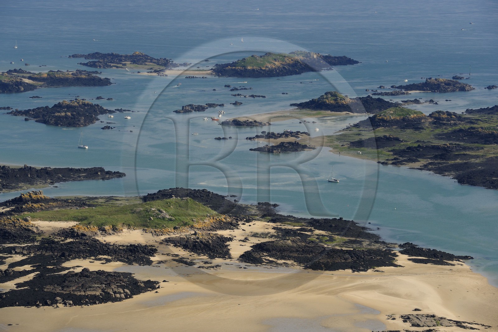 France, Manche (50), îles Chausey (vue aérienne)