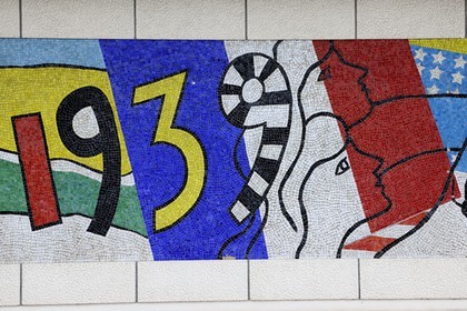 France, Manche (50), Cotentin, Saint-Lô, hôpital mémorial classé monument historique, fresque en mosaïque de Fernand Léger