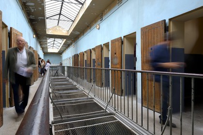 France, Rhône (69), Lyon, Mémorial Prison de Montluc, cellules de la galerie du 2ème étage où fut enfermé Jean Moulin