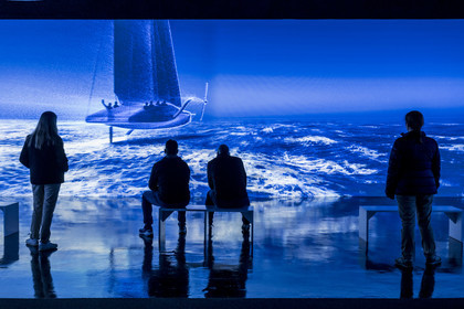 Spain, Catalonia, Barcelona, Port Vell, America's Cup Experience, official promotional center for the 37th America's Cup Barcelona 2024