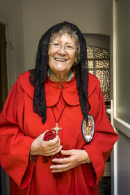 France, Alpes-Maritimes (06), Nice classée Patrimoine Mondial de l'UNESCO, le Vieux Nice, chapelle de la Très-Sainte-Trinité et du Saint-Suaire qui appartient à la confrérie des Pénitents rouges, Marie-Odile Martin