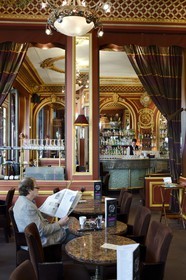 France, Rhône (69), Lyon, site historique classé Patrimoine Mondial de l'UNESCO, restaurant le Grand Café des Négociants place Francisque Régaud