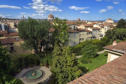 Italie, Toscane, Florence, centre historique classé Patrimoine Mondial de l'UNESCO, vue du centre historique de la vieille ville depuis le Palazzo Della Gherardesca, palace 5 étoiles du groupe Four Seasons Hotel