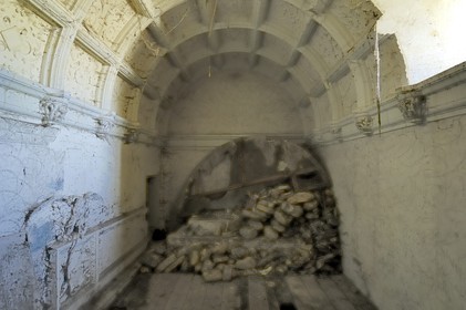 France, Indre-et-Loire (37), château de Chenonceau édifié de 1513 à 1521 de style Renaissance, la crypte sous la chapelle