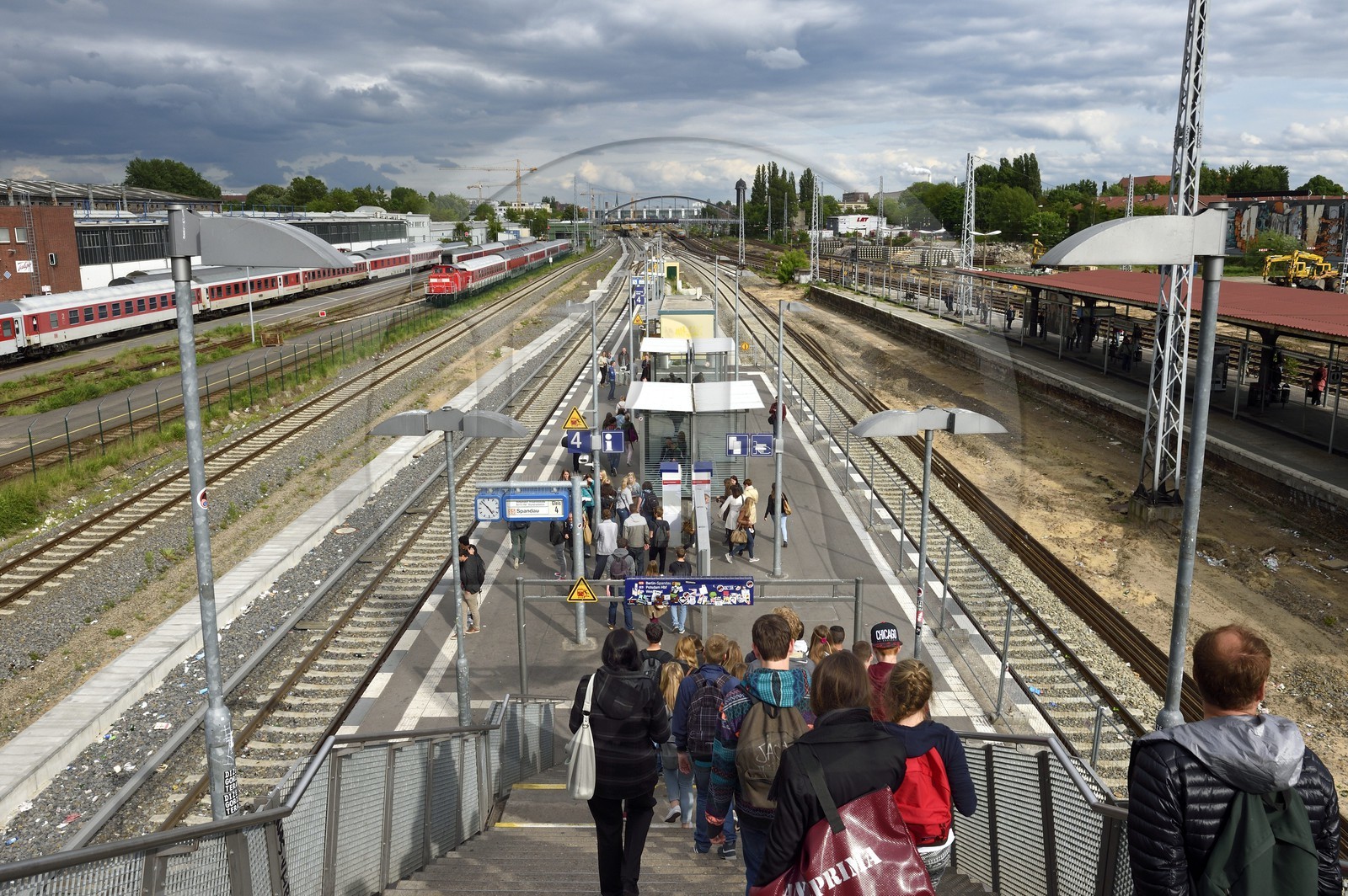 Allemagne, Berlin, chemin de fer de la station Warschauer Strasse