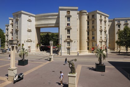 France, Herault, Montpellier, Antigone District by the architect Ricardo Bofill, place du Nombre d'Or