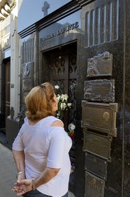 Argentina, Buenos Aires, La Recoleta Graveyard, Eva Peron's Tomb in Duarte family mausoleum
