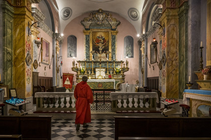 France, Alpes-Maritimes (06), Nice classée Patrimoine Mondial de l'UNESCO, le Vieux Nice, chapelle de la Très-Sainte-Trinité et du Saint-Suaire qui appartient à la confrérie des Pénitents rouges