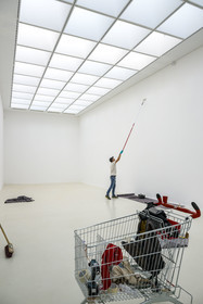 France, Vaucluse, Avignon, Collection Lambert, Museum of Contemporary Art, preparation of an exhibition