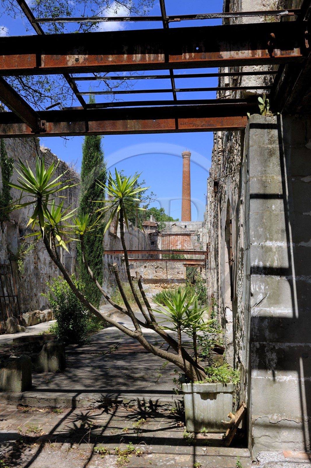 France, Herault, Villeneuvette, former Royal factory, ruins of the factory