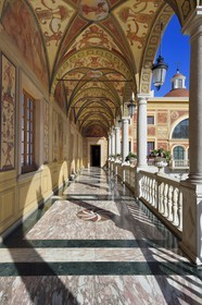 Principality of Monaco, Monaco, the Rock, the royal palace, Hercules gallery in the Court of Honour