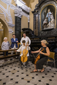 France, Alpes-Maritimes, Nice, listed as World Heritage by UNESCO, Old Nice, members of La Semeuse, a popular education association created in 1904, attending rehearsals for a viola da Gamba concert at the La Providence Cultural Center
