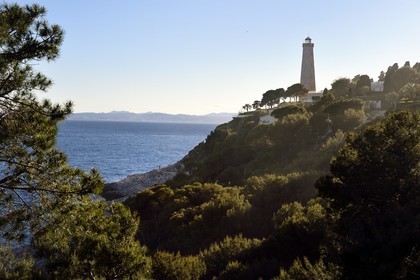 France, Alpes Maritimes, Saint Jean Cap Ferrat, the lighthouse of Cap Ferrat