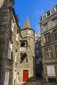 France, Ille-et-Vilaine (35), Côte d'Emeraude, Saint-Malo intra-muros, la cour de la Houssaye, maison dite de la duchesse Anne