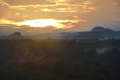 Sri Lanka, province centrale, district de Matale, Sigiriya, ville ancienne de Sigiriya classée patrimoine mondial de l'UNESCO, vue sur le paysage environnant