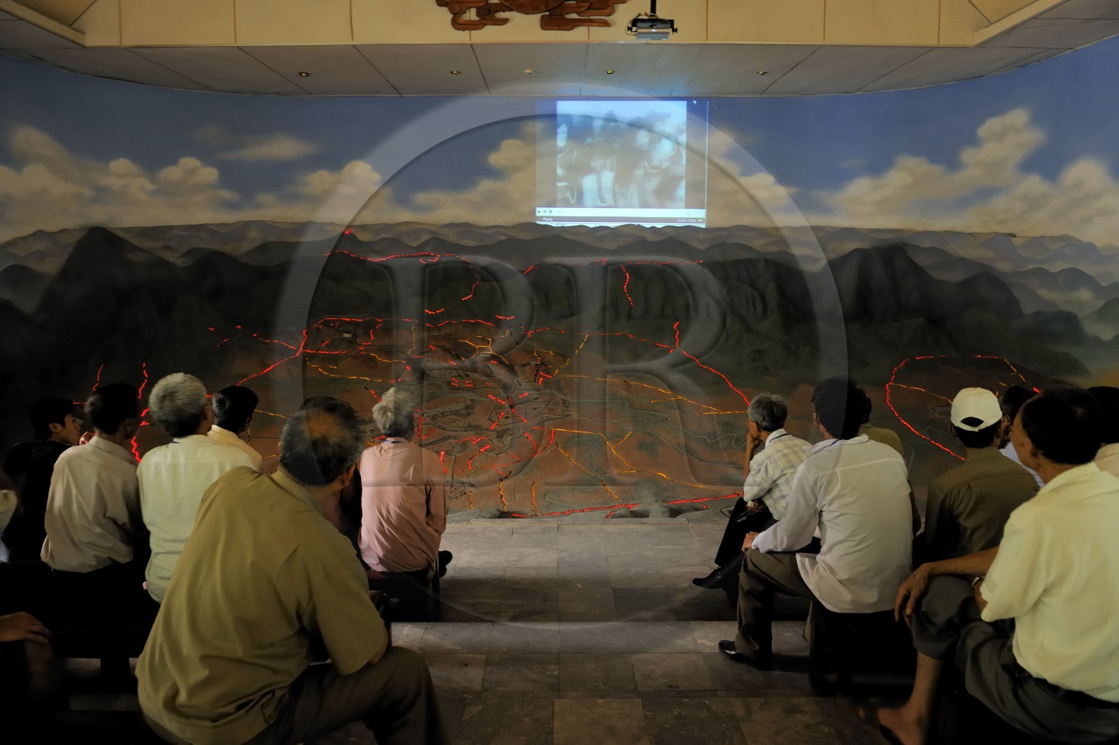 Vietnam, Hanoi, the army museum, didactic model of the battle of Dien Bien Phu