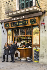 Espagne, Catalogne, Barcelone, quartier du Barrio Gotico, Bar del Pi sur la placa de Sant Josep Oriol