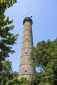 France, Morbihan, Lorient, the Enclos du port, tour de la découverte (the Discovery Tower), the time ball gives the solar time of noon each day as it falls