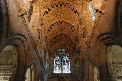 Royaume-Uni, Ecosse, Midlothian, Roslin, la Chapelle Rosslyn, le plafond sculpté