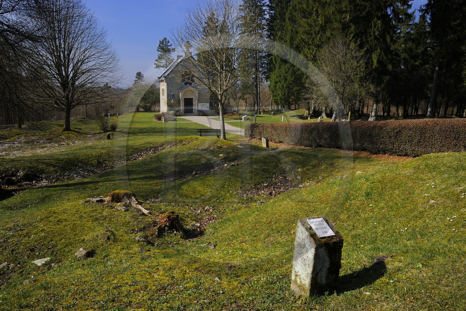 France, Meuse (55), région de Verdun, Fleury-devant-Douaumont, le village fut entièrement détruit en 1916 pendant la bataille de Verdun et ne fut pas reconstruit, chapelle commémorative