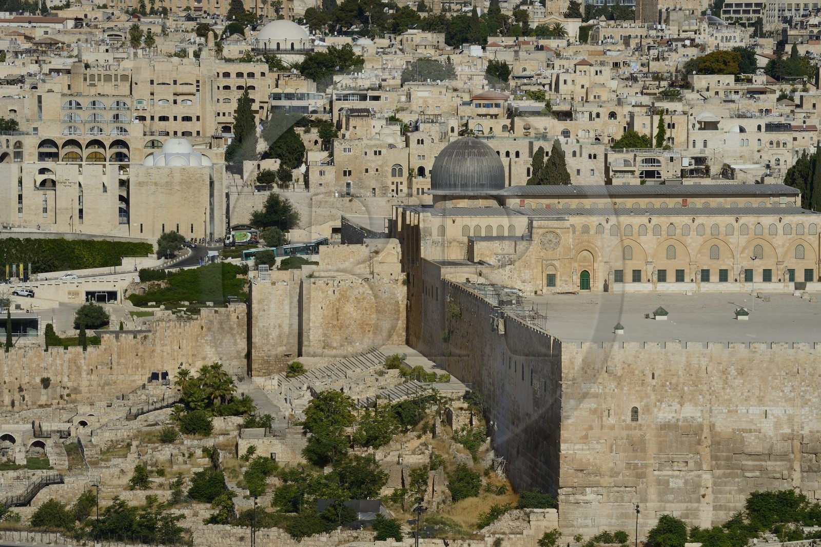 Israel, Jérusalem, ville sainte, vieille-ville classée Patrimoine Mondial de l'UNESCO, la mosquée El Aqsa sur l'esplanade des Mosquées (Haram el-Sharif)