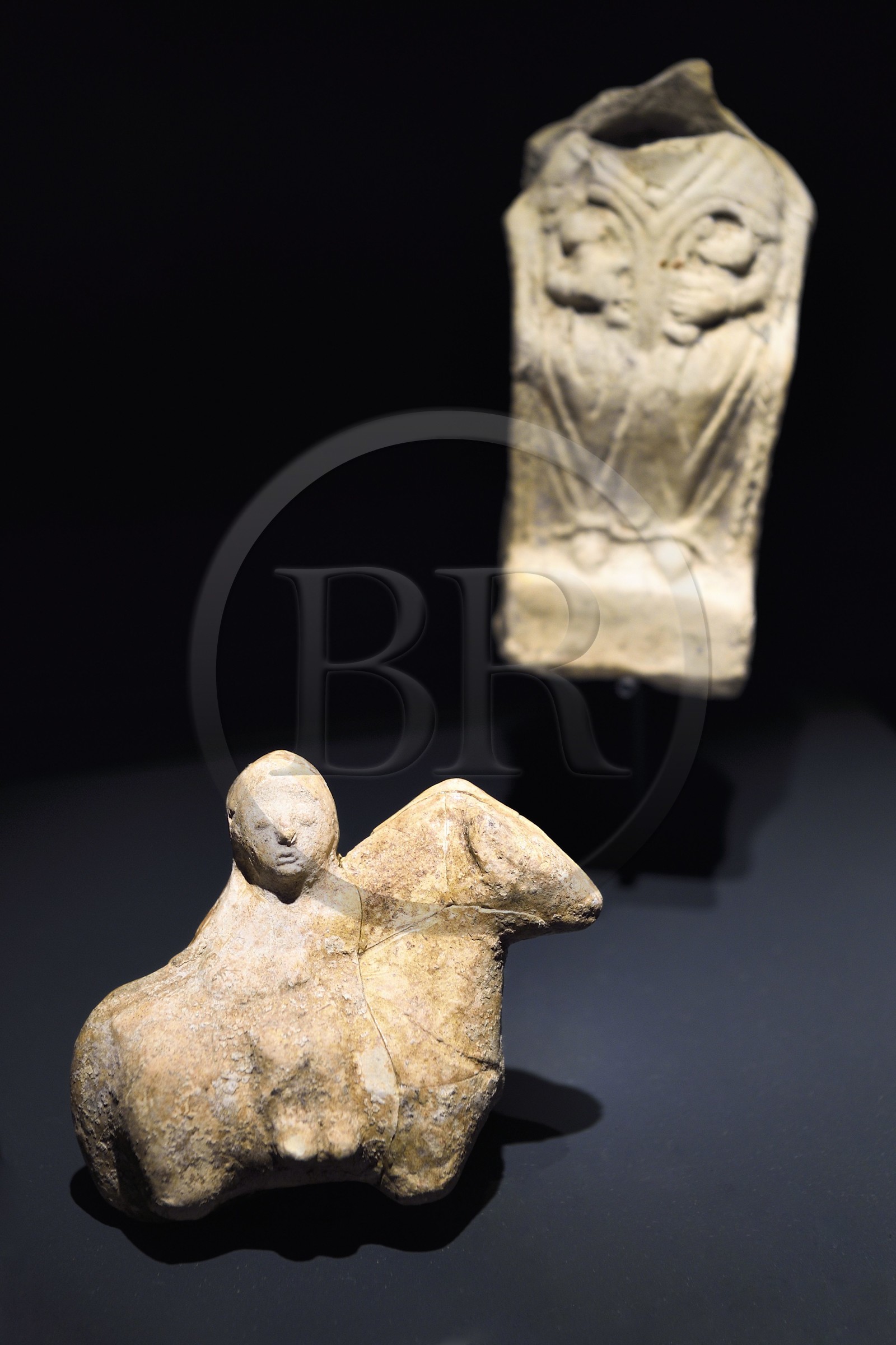 Switzerland, canton of Valais, Martigny, Pierre Gianadda Foundation, Epona, Gallic mother goddess riding a horse (terracotta)