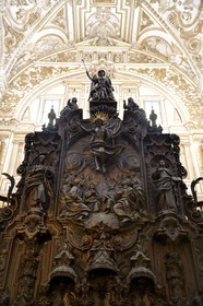 Spain, Andalusia, Cordoba, historical center listed as World Heritage by UNESCO, Mezquita, the cathedral part appears to be embedded in the center of the former mosque, the stalles in the choir