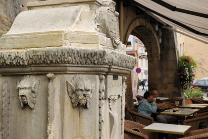 France, Vosges, Epinal, place des Vosges, Poiron fountain