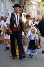 France, Var (83), la Provence Verte, Bras, the Bravade (bravado), procession of Saint Etienne in traditional dress of Provence