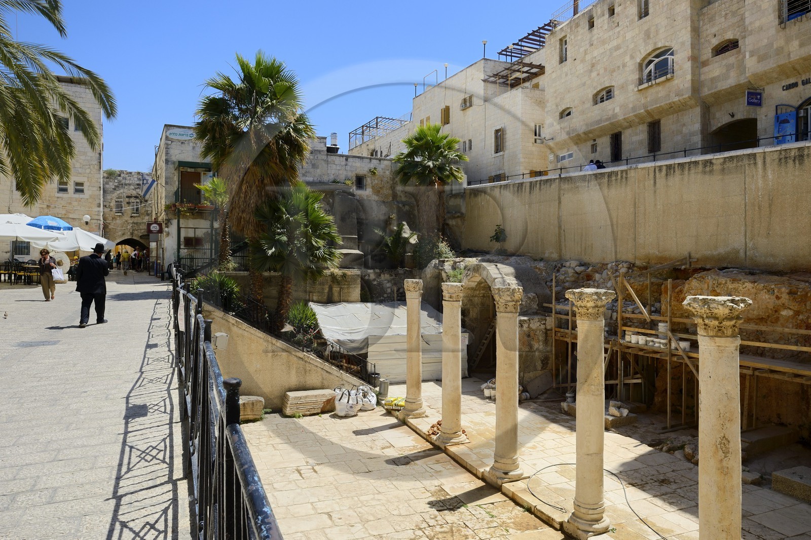 Israel, Jérusalem, ville sainte, vieille-ville classée Patrimoine Mondial de l'UNESCO, le quartier juif, le Cardo était la rue principale pendant la période byzantine