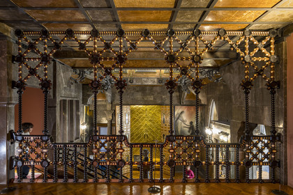 Spain, Catalonia, Barcelona, the Güell Palace (Palau Güell) built between 1886 and 1891 by the Catalan modernist architect Antoni Gaudi, a UNESCO World Heritage site