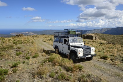 France, Haute Corse, Balagne, discovery of the Giussani in 4x4 vehicle using tracks