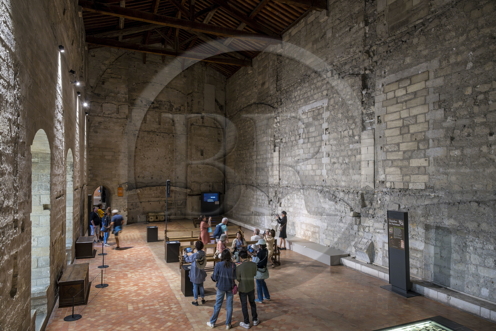 France, Vaucluse (84), Avignon, Palais des Papes classé Patrimoine mondial de l'UNESCO, chambre de Parement, antichambre de l'appartement du Pape