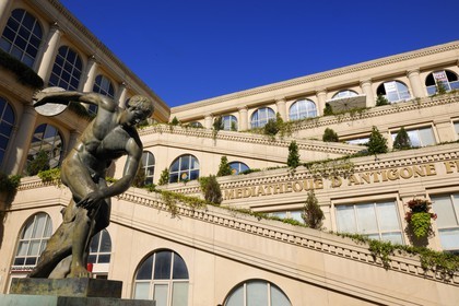 France, Herault, Montpellier, Antigone District by the architect Ricardo Bofill, the Scale of the City are home to the library Federico Fellini