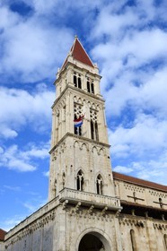 Croatie, Dalmatie, côte dalmate, Trogir, centre historique classé Patrimoine Mondial de l'UNESCO, la Cathédrale Saint Laurent de Trogir