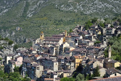 France, Alpes-Maritimes (06), vallée de la Roya (arrière-pays niçois), au pied du parc national du Mercantour, Saorge