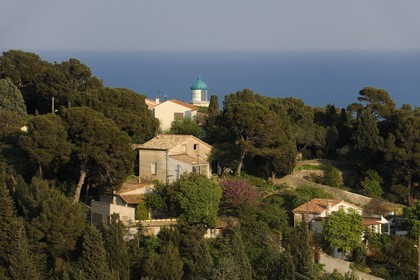 France, Hérault (34), Sète, Mont Saint-Clair, villas et phare Saint-Clair