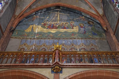 France, Bas Rhin, Strasbourg, old town listed as World Heritage by UNESCO, Saint Pierre le Jeune protestant church, replica of Giotto's Navicella