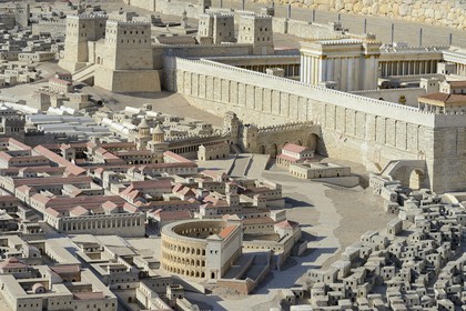 Israel, Jérusalem, quartier de Guivat Ram, musée d'Israel,   de Jérusalem à l'époque du Second Temple sous Hérode 1er le Grand, réplique du Temple d'Hérode