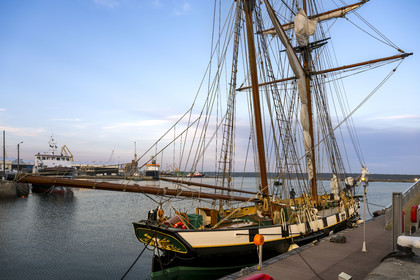France, Finistère, Brest, La Recouvrance, replica of an early 19th century aviso rigged as a topsail schooner