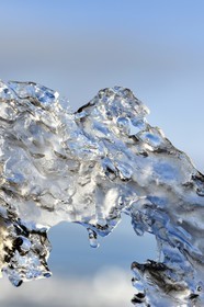 Groenland, cote Nord-Ouest, Smith sound, gros plan sur un morceaux de glace de la banquise arctique qui a presque totalement fondu (frasil)