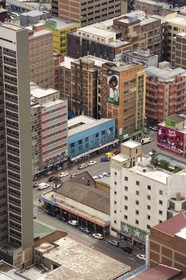 Afrique du Sud, province de Gauteng, Johannesburg, CBD (Central Business District), vue du centre ville depuis la tour du Carlton Center, à l'angle de Pritchard street et Troye street