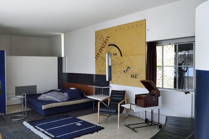 France, Alpes Maritimes (06), Roquebrune-Cap-Martin, Cap Martin, sentier du Buse, Villa E1027 conçue par l'architecte et designer Eileen Gray pour l'architecte Jean Badovici